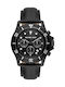 Michael Kors Everest Ανδρικό Ρολόι 45mm Χρονογράφος Μπαταρίας με Μαύρο Δερμάτινο Λουράκι
