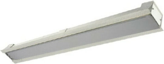 KT Lighting Χωνευτό Φωτιστικό Φθορίου Οροφής 108W με 2 Θέσεις για Λάμπες Σχήματος T5 για Ντουί G5 Μ120εκ.