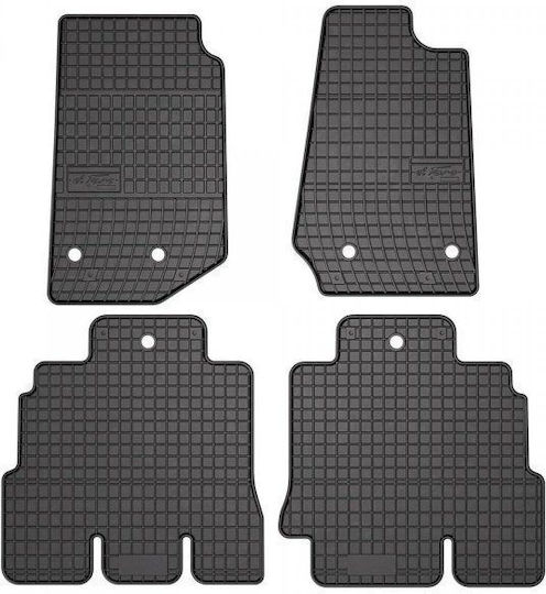 Frogum Σετ Μπροστινά και Πίσω Πατάκια 4τμχ για Jeep Wrangler 2017 Μαύρα