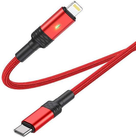 Borofone BU30 Lynk Braided USB-C to Lightning Cable 20W Κόκκινο 1.2m