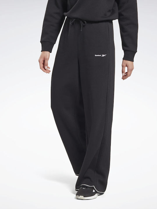 Identity Pantaloni de Trening Larg Fleece Negru