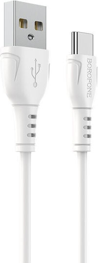 Borofone BX43 Triumph USB 2.0 Cable USB-C male - USB-A White 1m