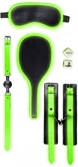 Shots Ouch! Glow in the Dark No.1 BDSM Kit in Green Color 5pcs