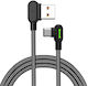 Mcdodo CA-5280 Angle (90°) / Braided USB 2.0 Cable USB-C male - USB-A male Μαύρο 3m (CA-5283)