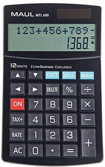 Maul MAUL MLT 600 Calculator 12 Digits in Black Color 1pcs