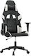 vidaXL 345516 Scaun Gaming Din piele ecologică Negru/alb