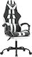 vidaXL 3143835 Artificial Leather Gaming Chair with Footrest Black / White