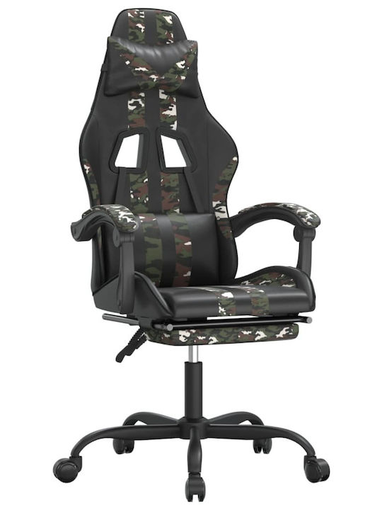 vidaXL 3143841 Artificial Leather Gaming Chair with Footrest Black / Camo