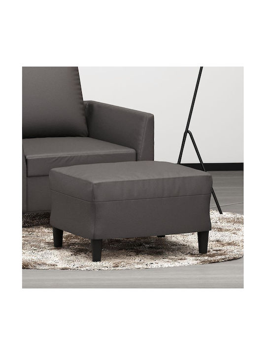 Gray Artificial Leather Footstool 60x50x41cm