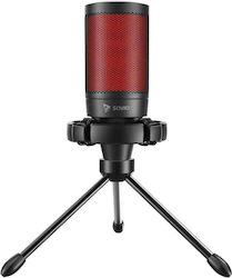 Savio Μικρόφωνο USB Sonar Pro Επιτραπέζιο Φωνής σε Κόκκινο Χρώμα