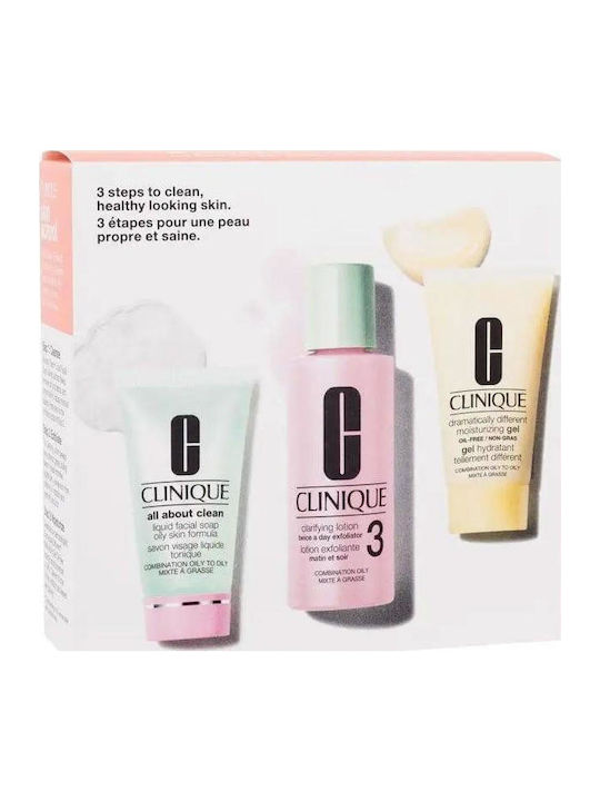 Clinique 3-Step Skin Care Hautpflegeset für Feuchtigkeitsspendend & Gesichtsreinigung 3Stück