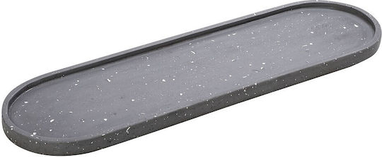 Espiel Oval Concrete Decorative Platter Dark Grey 49x15x2cm