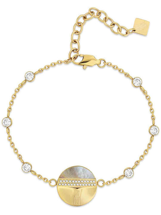 Cerruti Armband Fragancia mit Design mit Steinen aus Stahl Vergoldet