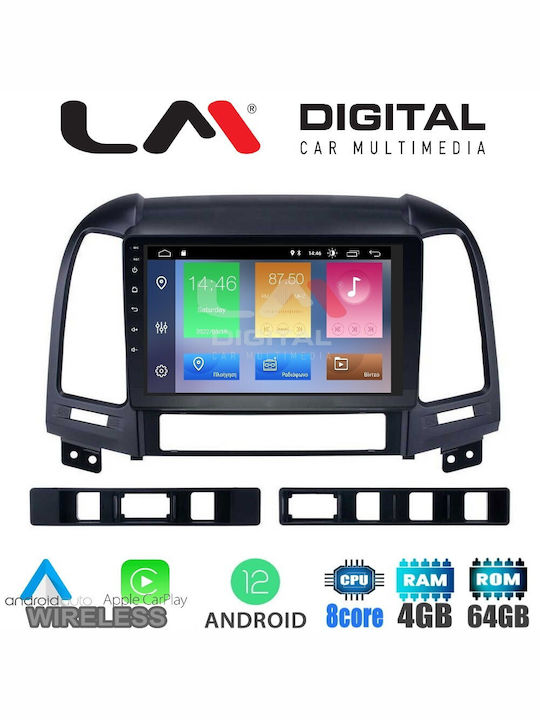 LM Digital Ηχοσύστημα Αυτοκινήτου για Hyundai Santa Fe 2006-2013 (Bluetooth/USB/WiFi/GPS/Apple-Carplay/Android-Auto) με Οθόνη Αφής 9"