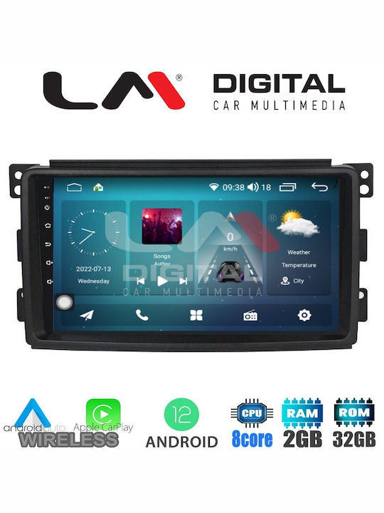 LM Digital Ηχοσύστημα Αυτοκινήτου για Smart ForTwo / ForFour 451 2007-2010 (Bluetooth/USB/WiFi/GPS/Apple-Carplay/Android-Auto) με Οθόνη Αφής 9"