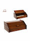 Lioutas Bread Box with Lid Wooden Brown 41.5x28x18cm