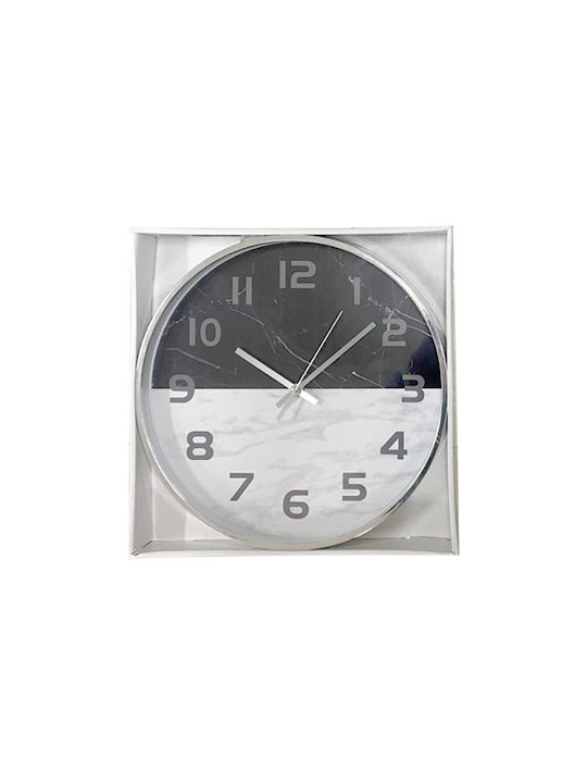 AGC Wall Clock Plastic Silver Ø30cm