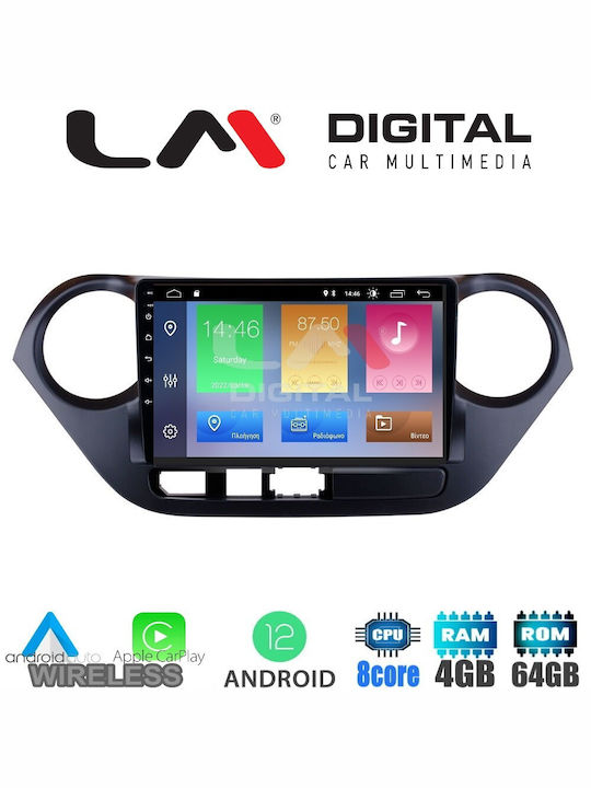 LM Digital Car Audio System for Hyundai i10 2014+ (Bluetooth/USB/WiFi/GPS/Apple-Carplay/Android-Auto) with Touch Screen 9"