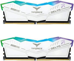TeamGroup Delta RGB White 32GB DDR5 RAM cu 2 module (2x16GB) și Viteză 6000 pentru Desktop
