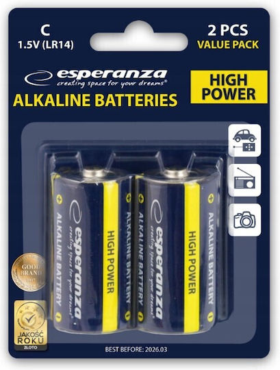 Esperanza Αλκαλικές Μπαταρίες C 1.5V 2τμχ