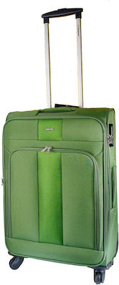 Diplomat ZC615 Medium Travel Suitcase Fabric Green with 4 Wheels Height 66cm