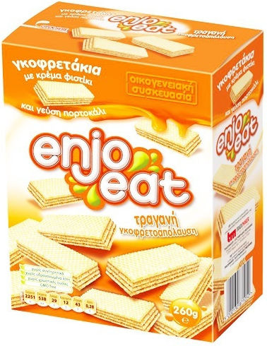 enjoeat Γκοφρέτα Κρέμα Φυστίκι & Πορτοκάλι 260gr