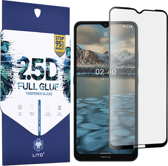 Lito 2.5D Vollflächig gehärtetes Glas 1Stück Schwarz (Nokia 2.4)
