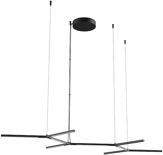 Redo Group Stick Κρεμαστό Φωτιστικό Μαύρο LED με Θερμό Λευκό Φως Ράγα