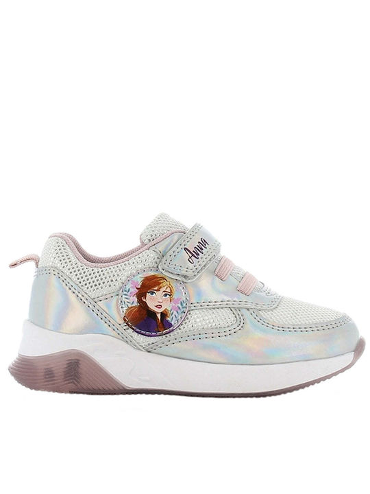 Disney Παιδικά Sneakers με Φωτάκια για Κορίτσι Ασημί