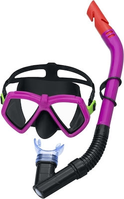 Bestway Μάσκα Θαλάσσης με Αναπνευστήρα Dominator σε Μωβ χρώμα