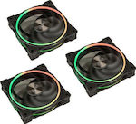 Akasa SOHO AR Kit 120mm 4-Pin PWM ARGB Lighting Case Fan 3-pack