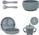 Baby Cloud Set Essgeschirr Kürbis aus Silikon Gray 5Stück für 5+ Monate