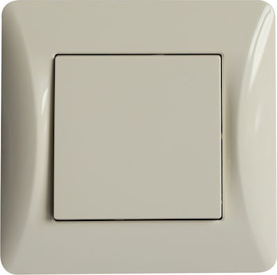 Lineme Recessed Electrical Lighting Wall Switch with Frame Basic Ιβουάρ 50-00101-30