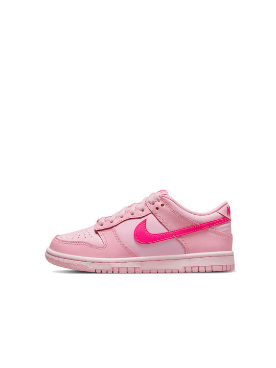 Nike Dunk Triple Pink Kids Sneakers for Girls with Laces Pink