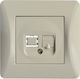 Lineme Complete Single Telephone Socket Beige 50-00115-30