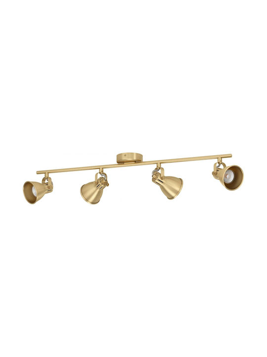 Eglo Seras Spot with 4 Lights and with Socket GU10 in Gold Color
