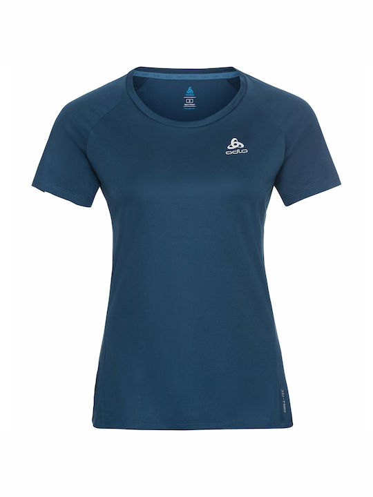 Odlo Γυναικείο Αθλητικό T-shirt Fast Drying Μπλε