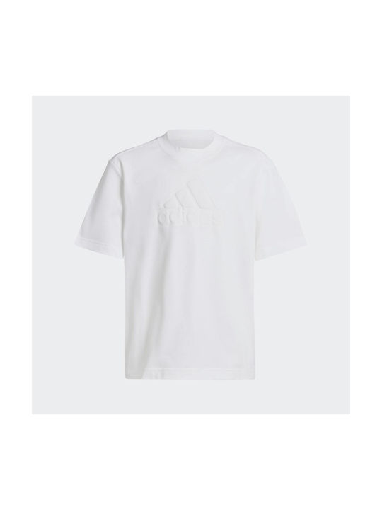 Adidas Future Icons Logo Piqué Παιδικό T-shirt Λευκό