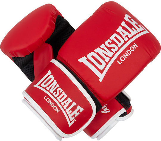 Lonsdale Barley Boxhandschuhe aus Synthetikleder für Sandsack Rot