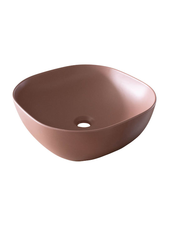 Ceramita Encore 40 Countertop Sink Porcelain 41x41x15cm Brown Matt