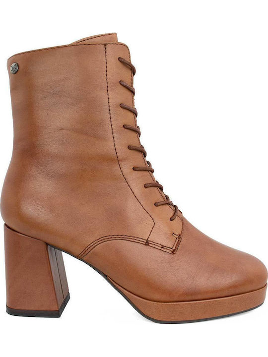 Ghete Dama De Piele Tabac Maro