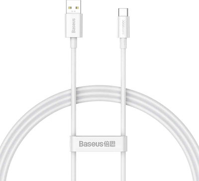 Baseus Superior USB 2.0 Cable USB-C male - USB-A male 65W White 1m (CAYS000902)