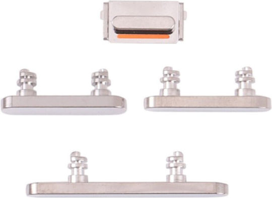 Καλωδιοταινία με Πλήκτρα Έντασης σε Ασημί χρώμα για iPhone 13 Pro Max