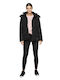 Women's Short Puffer Jacket for Winter with Hood Black