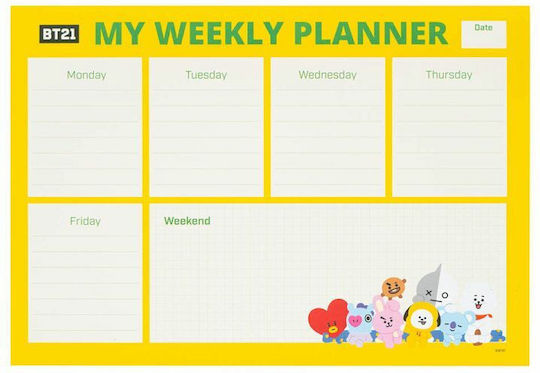 Grupo Erik Εβδομαδιαίο Planner Κίτρινο 21x29εκ.