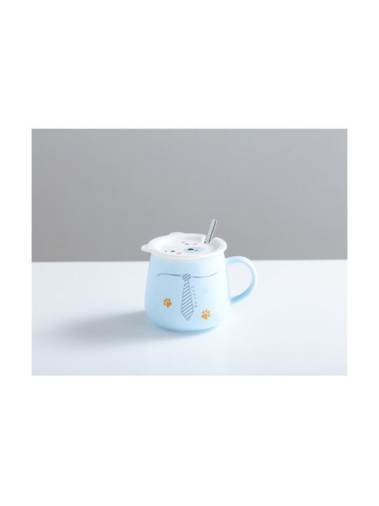 Spacecow Cană din Porțelan cu Capac Albastru MUG2109A 1buc