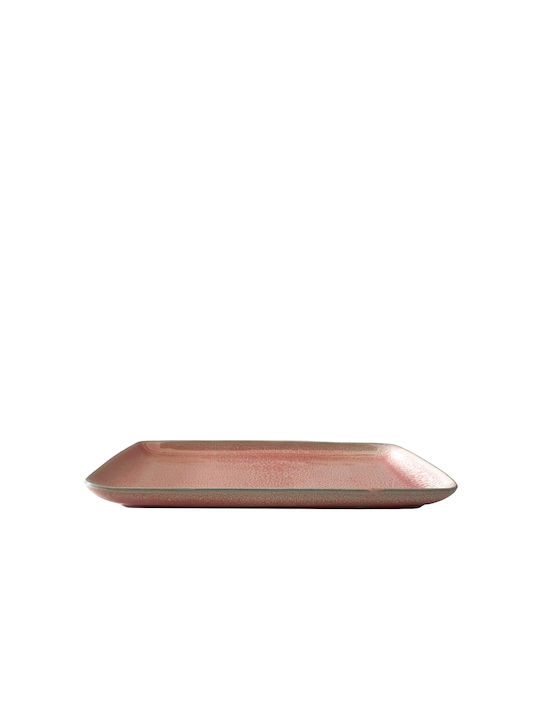 GTSA Πιάτο Γλυκού Ορθογώνιο Κεραμικό Ροζ 20.5x13.5cm