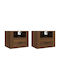 Wooden Bedside Tables 2pcs Brown Oak 50x36x40cm