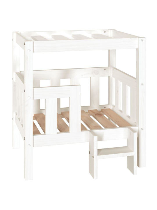 vidaXL Loft Bed Pat pentru câini Alb 70x65.5cm.