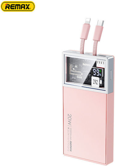 Remax RPP-507 Fly Power Bank 10000mAh 22.5W mit USB-A Ausgangsanschlüsse und USB-C Ausgangsanschlüsse Rosa